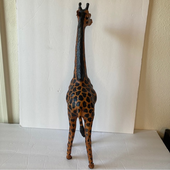 Handcrafted Wooden Giraffe Showpiece Figurine Statue For Home Office Decor 21” - Picture 5 of 6